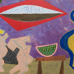 Nasser Almulhim Funky camel chasing a watermelon, 2025 Acrylic and oil pastel on canvas 200 x 200 cm 78 3/4 x 78 3/4 in