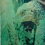 Talal Al Najjar Reptile Secrets, 2025 Acrylic, vinyl on canvas 63 x 33 cm