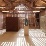 image of Mark Manders sculpture inside of barn