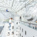 floating nets inside museum