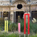 doorway stainless steel sculptures in garden