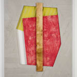 Martin Boyce jesmonite, painted steel and wood wall work