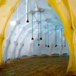 sculpture installation inside armory