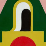 Detail of colorful graphic painting