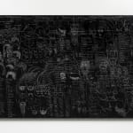a black and white panel drawing of how to draw a landscape on a white wall