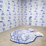 Slavs and Tatars woven floor sculpture of hands