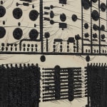 Analia Saban, Black Acrylic and Linen Color Thread on Linen (Every Brushstroke Sewn), 2005