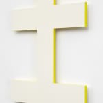 white and yellow ladder sculpture detail view