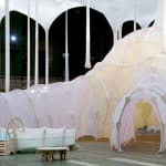 sculpture installation inside armory