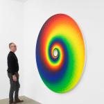 image of Olafur Eliasson painting Colour experiment no. 121 (Tunnel-vision tomorrow) .