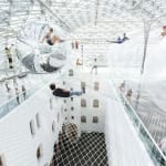 floating nets inside museum