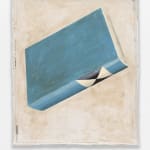 Mark Manders painting of falling blue dictionary