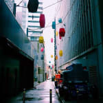 image of Martin Boyce hanging lanterns
