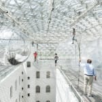 floating nets inside museum
