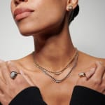 BECK, Oak vintage horn button earrings with pearl