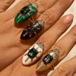 Bibi Van Der Velden, Scarab pop art necklace
