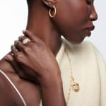 BECK, Oak vintage horn button earrings with pearl