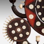 Anglo-Indian Ivory Mounted and Incised Lacquer Dressing Mirror
