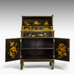 Coulborn antique Regency Black and Gilt Japanned Secretaire Side Cabinet