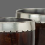 Pair of Large Georgian Lignum Vitae Loving Cups mounted with silver rims