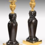 Pair of Empire Bronze and Ormolu Pair of Empire Bronze and Ormolu Candlesticks