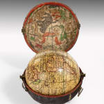 Coulborn antique Pocket Globe and Case Published by Nathaniel Hill
