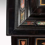 Coulborn antique Ebony Casket Mounted with Florentine Pietra Dura Panels and Specimen Marbles