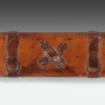 Coulborn Antiques 19th Century Carved Fruitwood Glove Box in the form of a Travelling Trunk