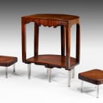 Coulborn antique George III mahogany insulated table and pair of stools