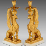 Pair of Griffin Candlesticks after the design by William Chambers (1726-96)