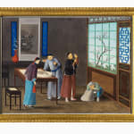 Coulborn antique 19th century Set of four Qing Dynasty Chinese Export Paintings of Interiors