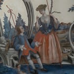 18th Century Chinese Export Reverse-Glass Painting: Courtship