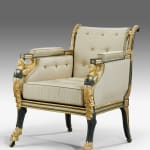 Coulborn antique Regency Bronzed and Parcel-gilt Bergère Chair