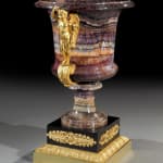 A Pair of Regency Ormolu Mounted Blue John Campana form Urns