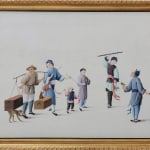 antique Coulborn Rare set 20 Chinese Export watercolour Customs Trades
