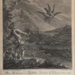 Jonas Zeuner (Kassel 1727-1814 Amsterdam), Verre Églomisé Gold and Silver Reverse Engraved Picture on Glass Depicting a Hunting Scene