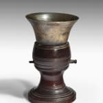 Coulborn antique 17th 18th century Bell on a Fruitwood Stand