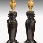 Pair of Empire Bronze and Ormolu Pair of Empire Bronze and Ormolu Candlesticks