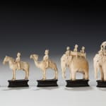 Coulborn antique 18th century Anglo-Indian 18th Century Carved Ivory 32 Piece Chess Set