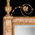 A Pair of Spanish Neoclassical Gilt-Gesso and Pink Marble Bilbao Wall Mirrors