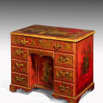 George II Scarlet Japanned Kneehole Chest Giles Grendey