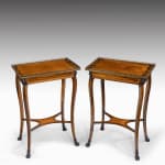 antique Coulborn pair Regency occasional tables exotic woods George Oakley