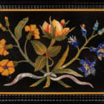 Coulborn antique Ebony Casket Mounted with Florentine Pietra Dura Panels and Specimen Marbles