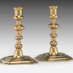 Pair of William and Mary Brass Candlesticks
