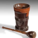 Monumental Turned Lignum Vitae Mortar and Pestle