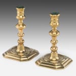 Pair of William and Mary Brass Candlesticks