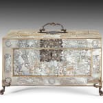 antique Coulborn Mid 18th Century Fretwork Mother of Pearl Tea Casket