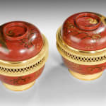 Coulborn antique Pair of Japanese Lacquered ‘Pot Pourri’ Vases Benjamin Vulliamy
