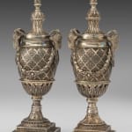 Pair of Anglo-Indian Filigree Silver Cassolettes after the model by Matthew Boulton