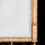 A Pair of Spanish Neoclassical Gilt-Gesso and Pink Marble Bilbao Wall Mirrors